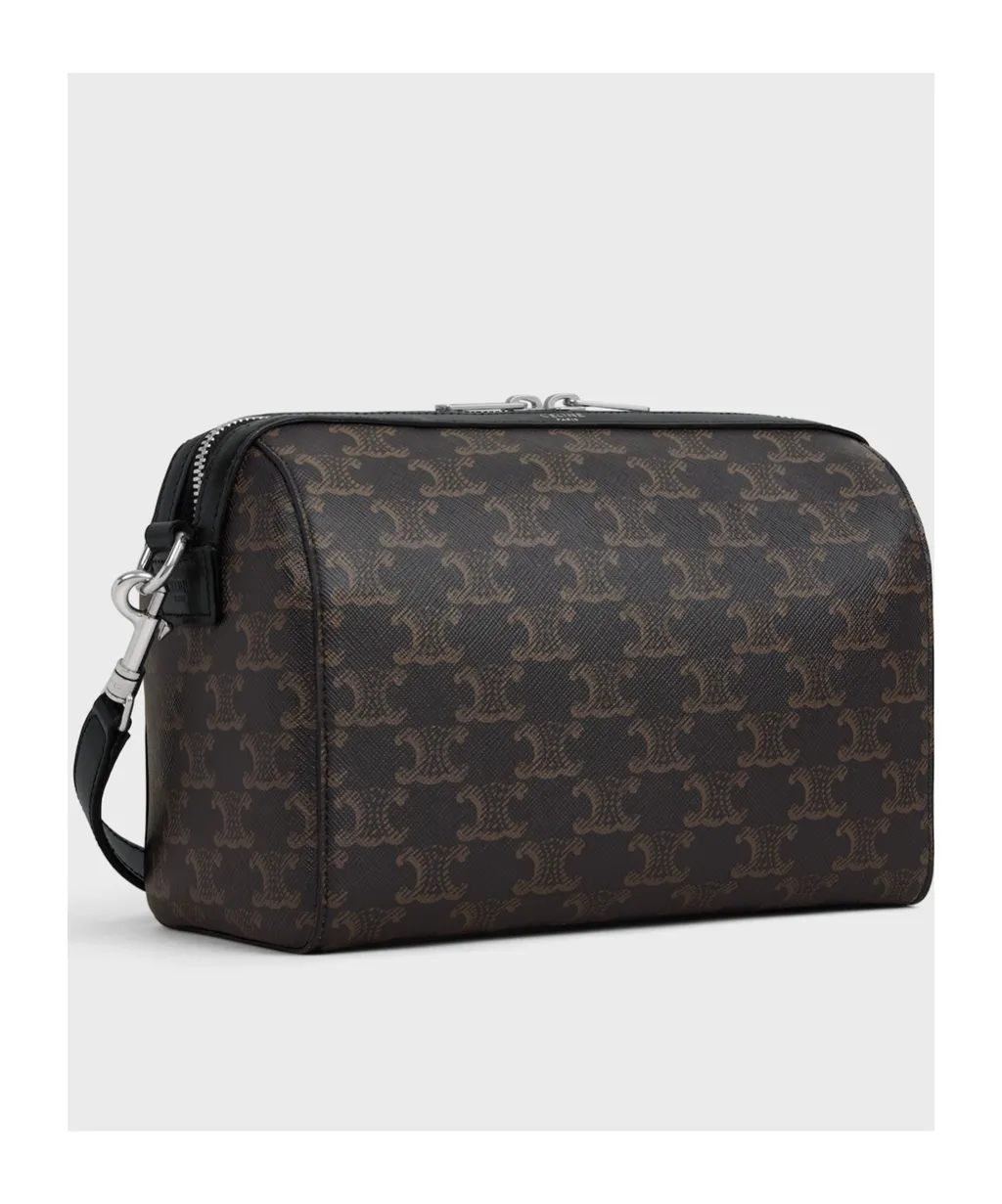 Mini Boston In Triomphe Canvas And Calfskin