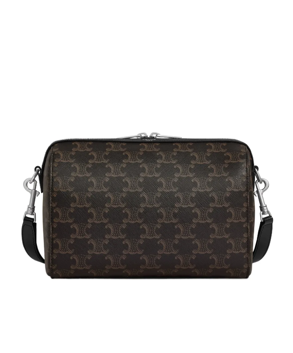 Mini Boston In Triomphe Canvas And Calfskin
