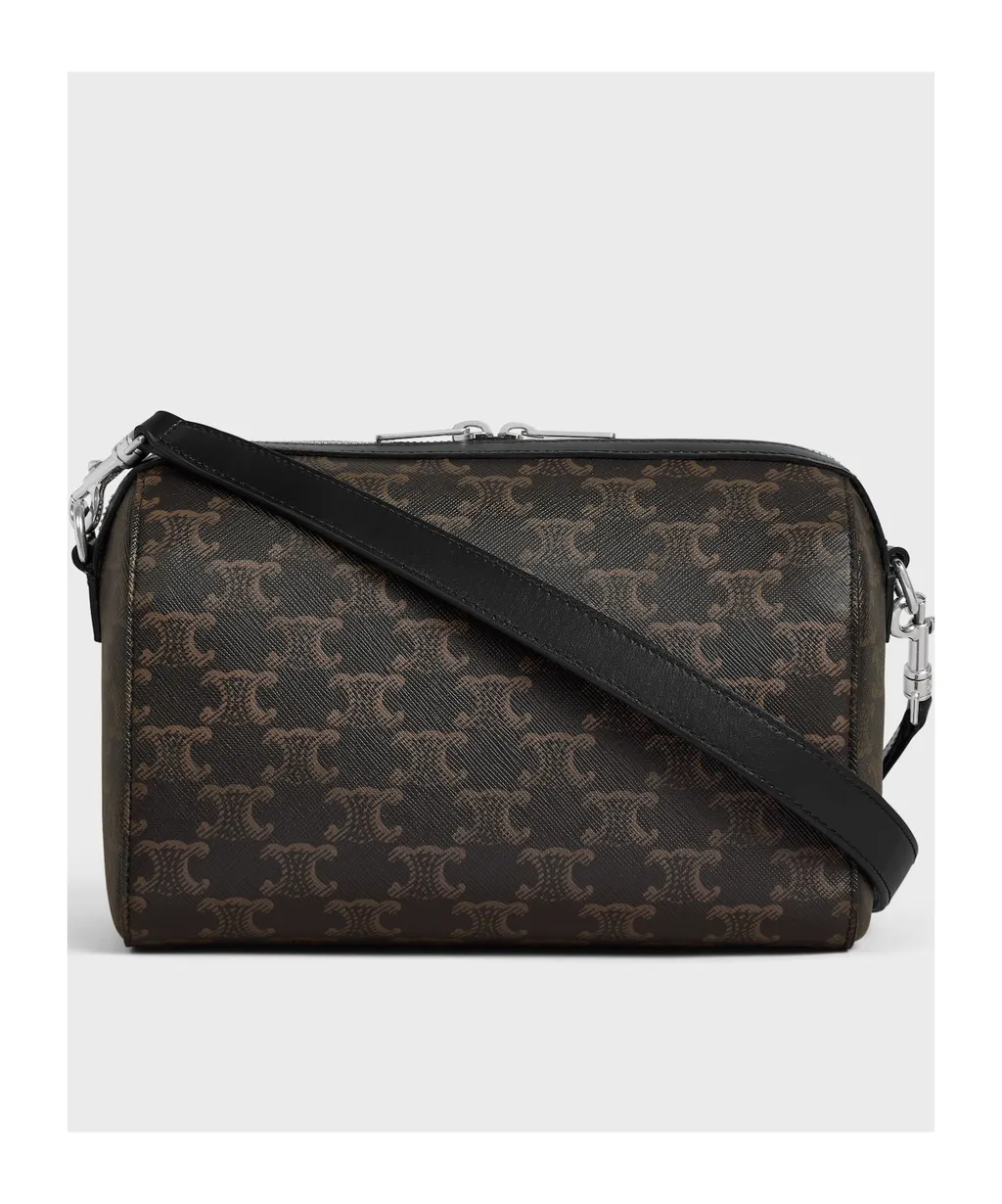Mini Boston In Triomphe Canvas And Calfskin