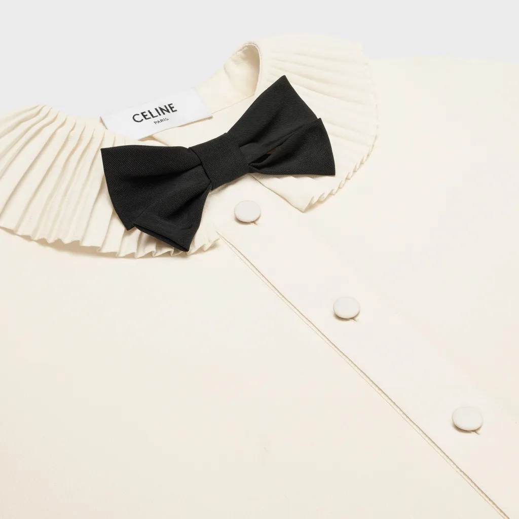 Mia Shirt With Bow In Silk CrÊPe And Acetate