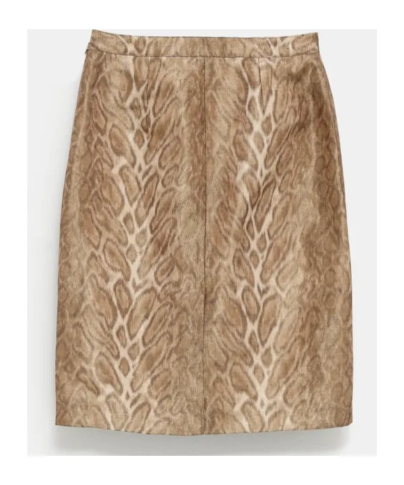Pencil Skirt In Leopard Lamé Silk Viscose