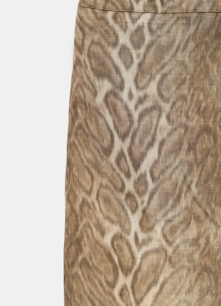 Pencil Skirt In Leopard Lamé Silk Viscose