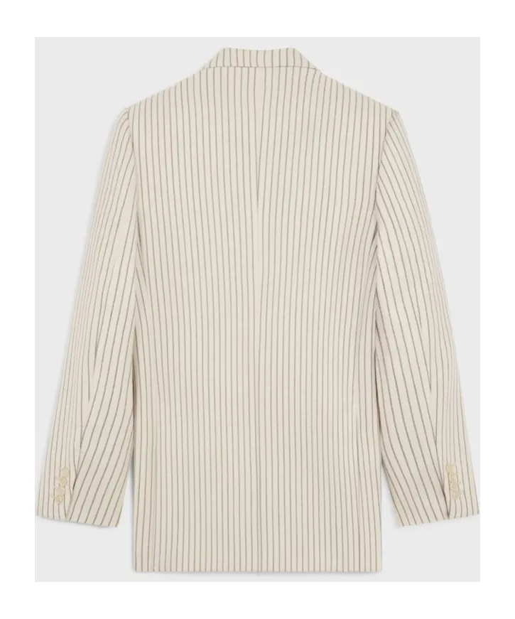 Camden Jacket In Striped Wool Gabardine
