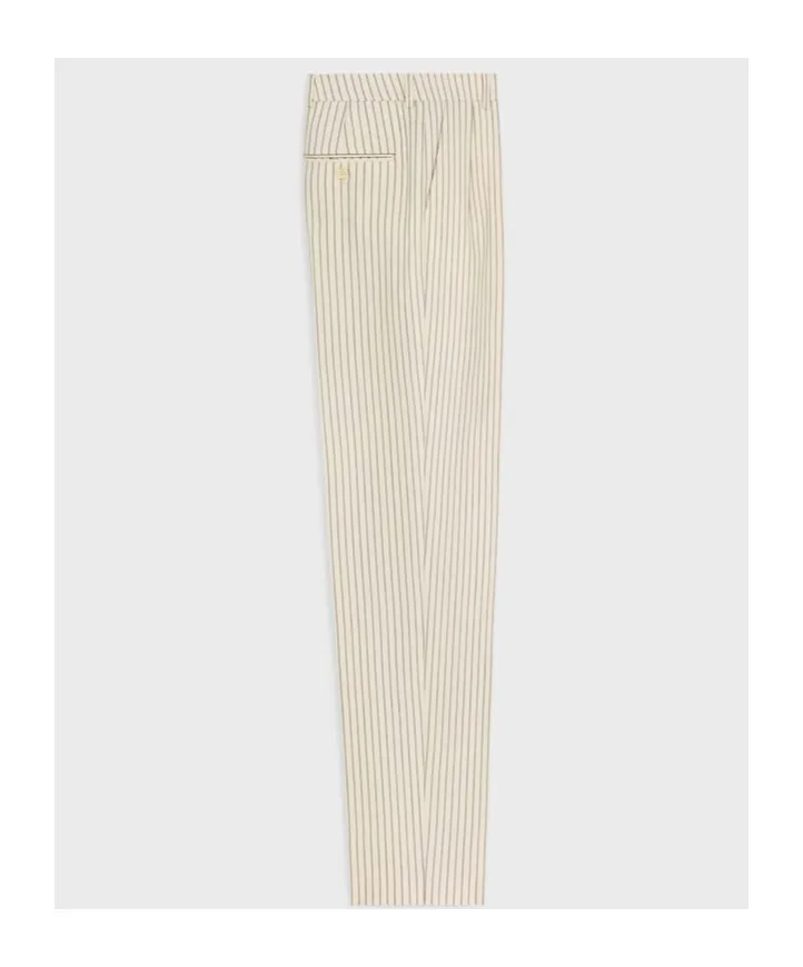 Keith Pants In Striped Wool Gabardine