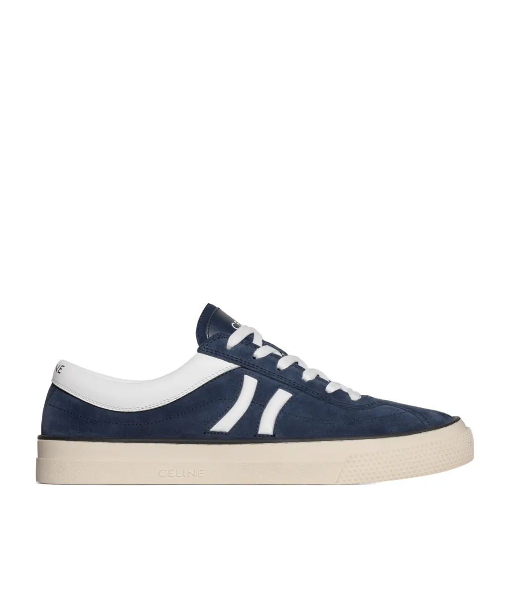 Sunset Low Lace-Up Sneaker In Suede Calfskin And Calfskin