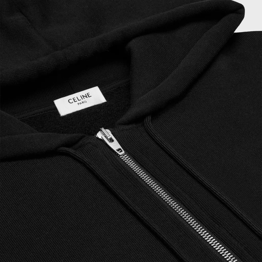 Zipped Hoodie In Cotton Fleece