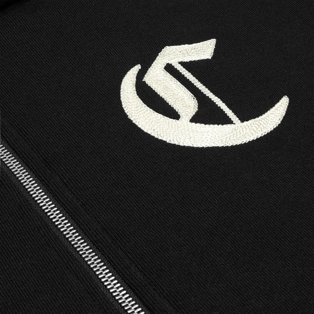 Zipped Hoodie In Cotton Fleece