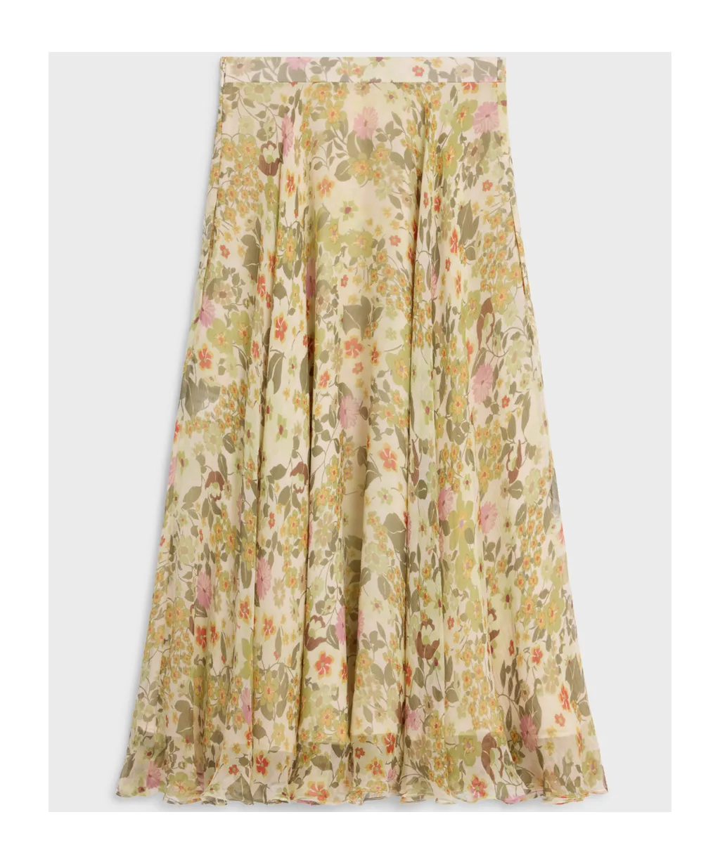Midi Skirt In Silk Crepon