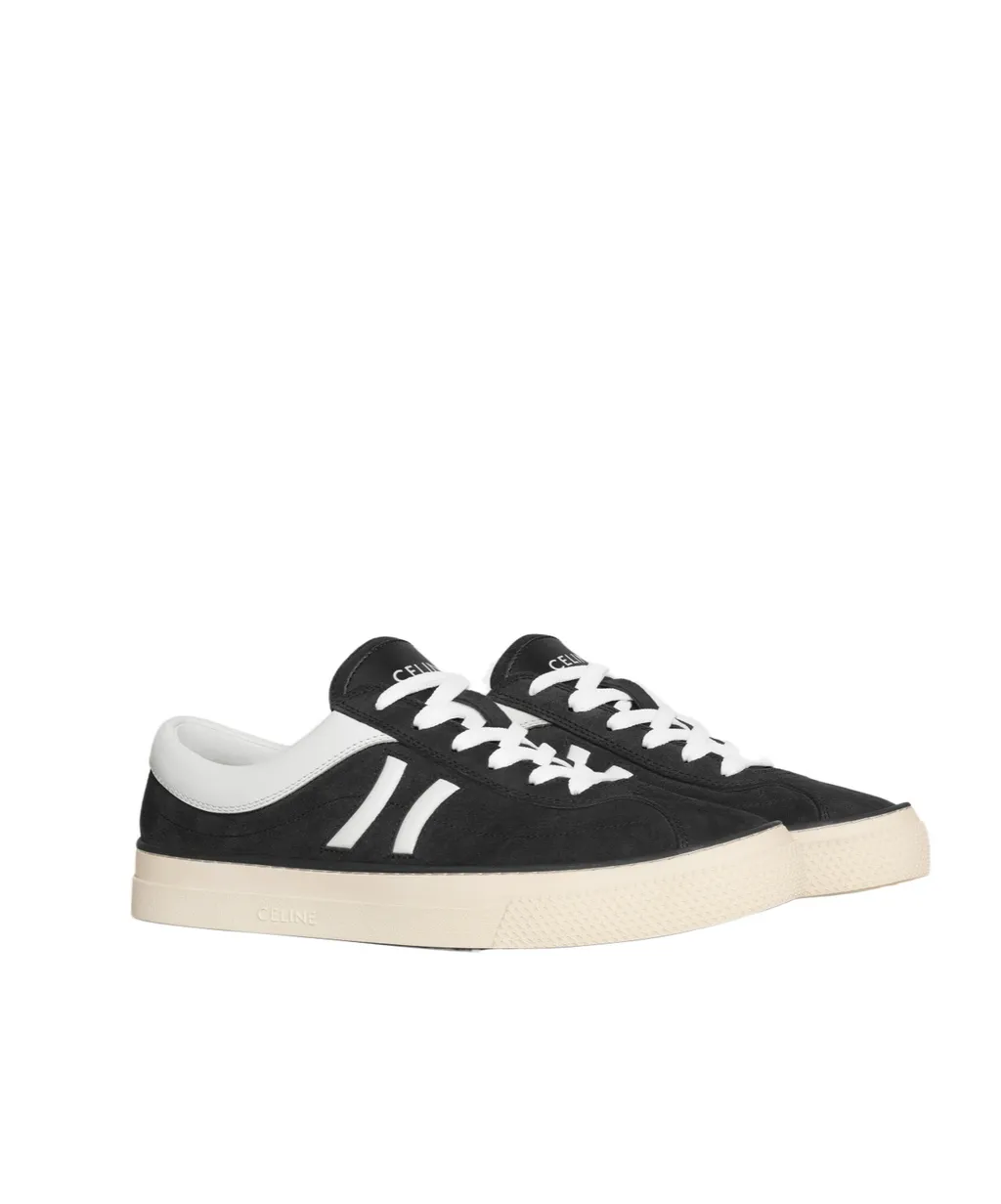 Sunset Low Lace-Up Sneaker In Suede Calfskin And Calfskin