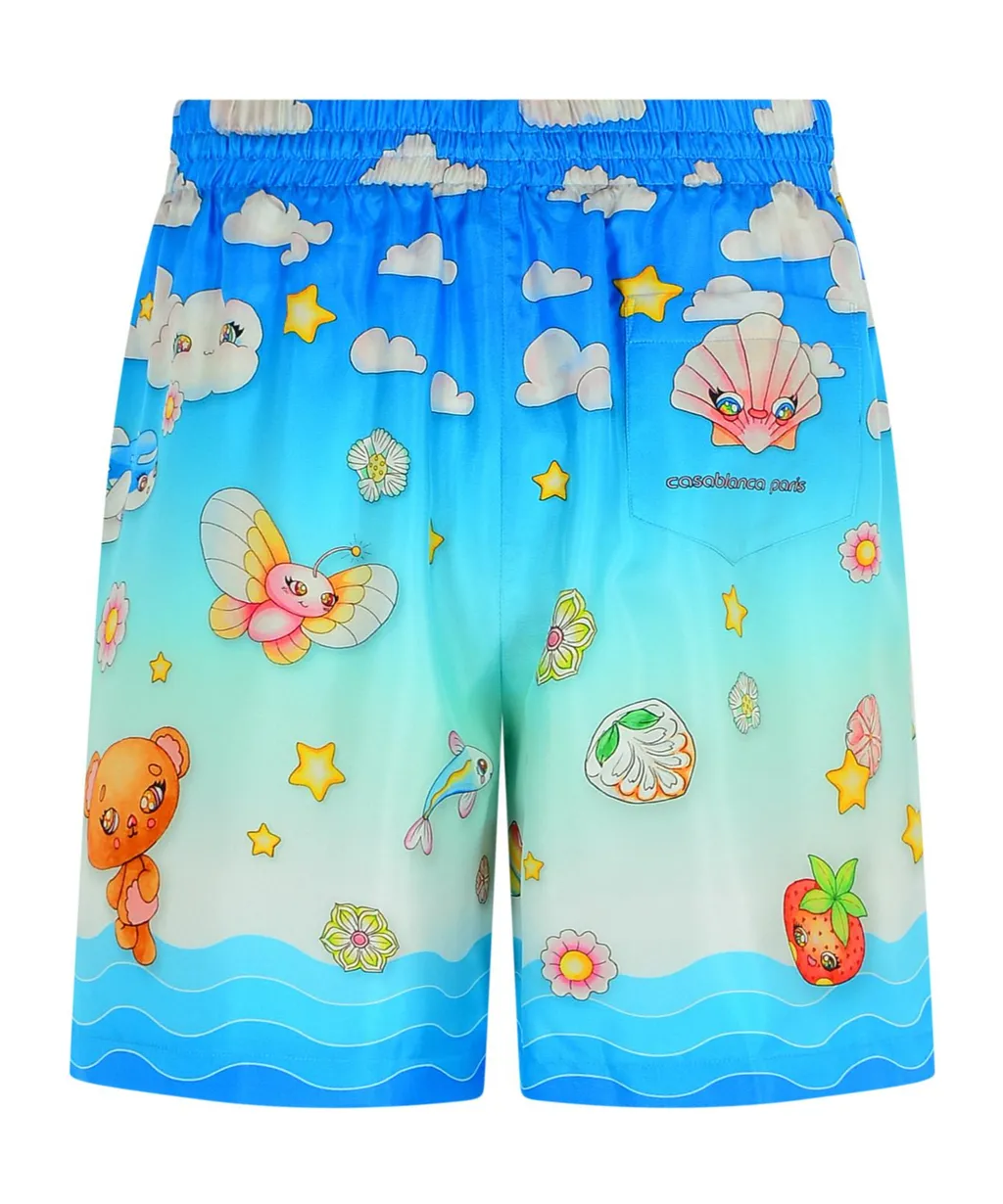 Kawaii Motif Twill Shorts