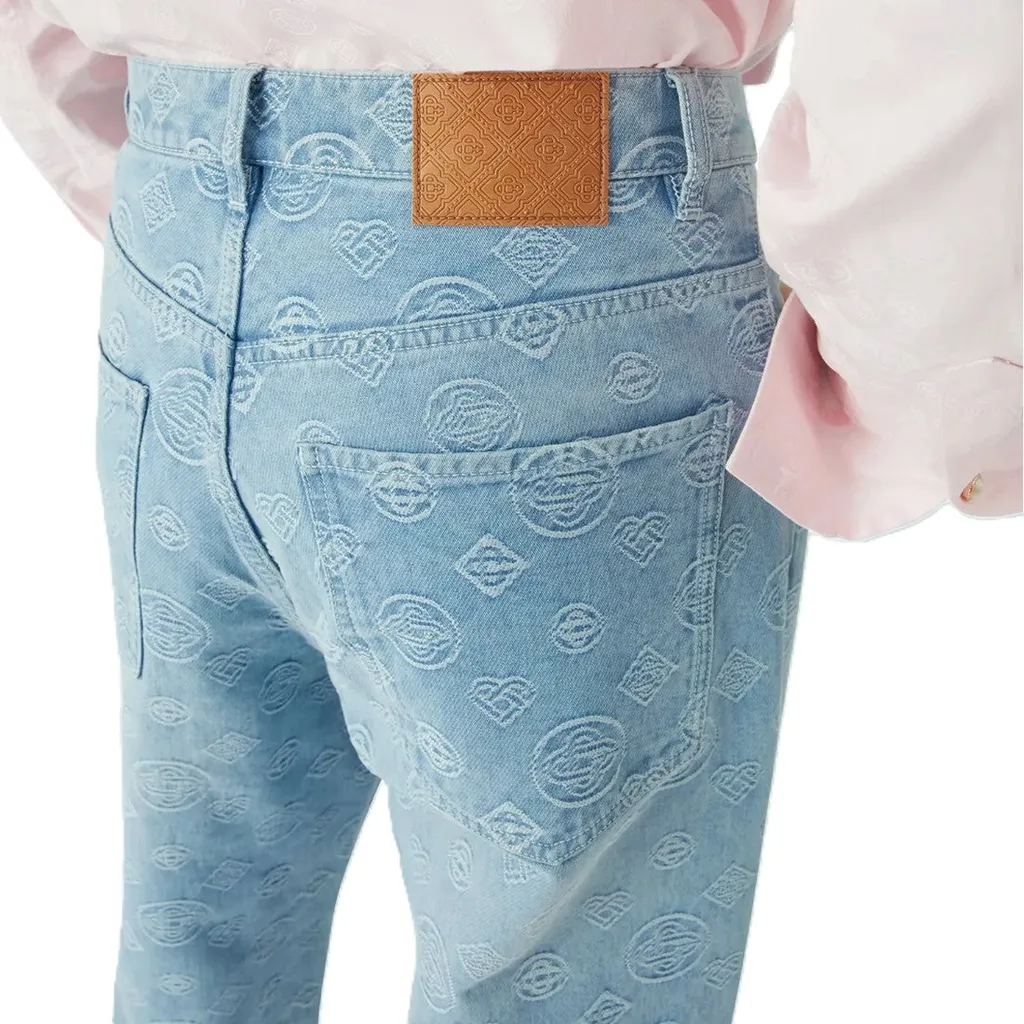 Monogram Wide-Leg Jeans