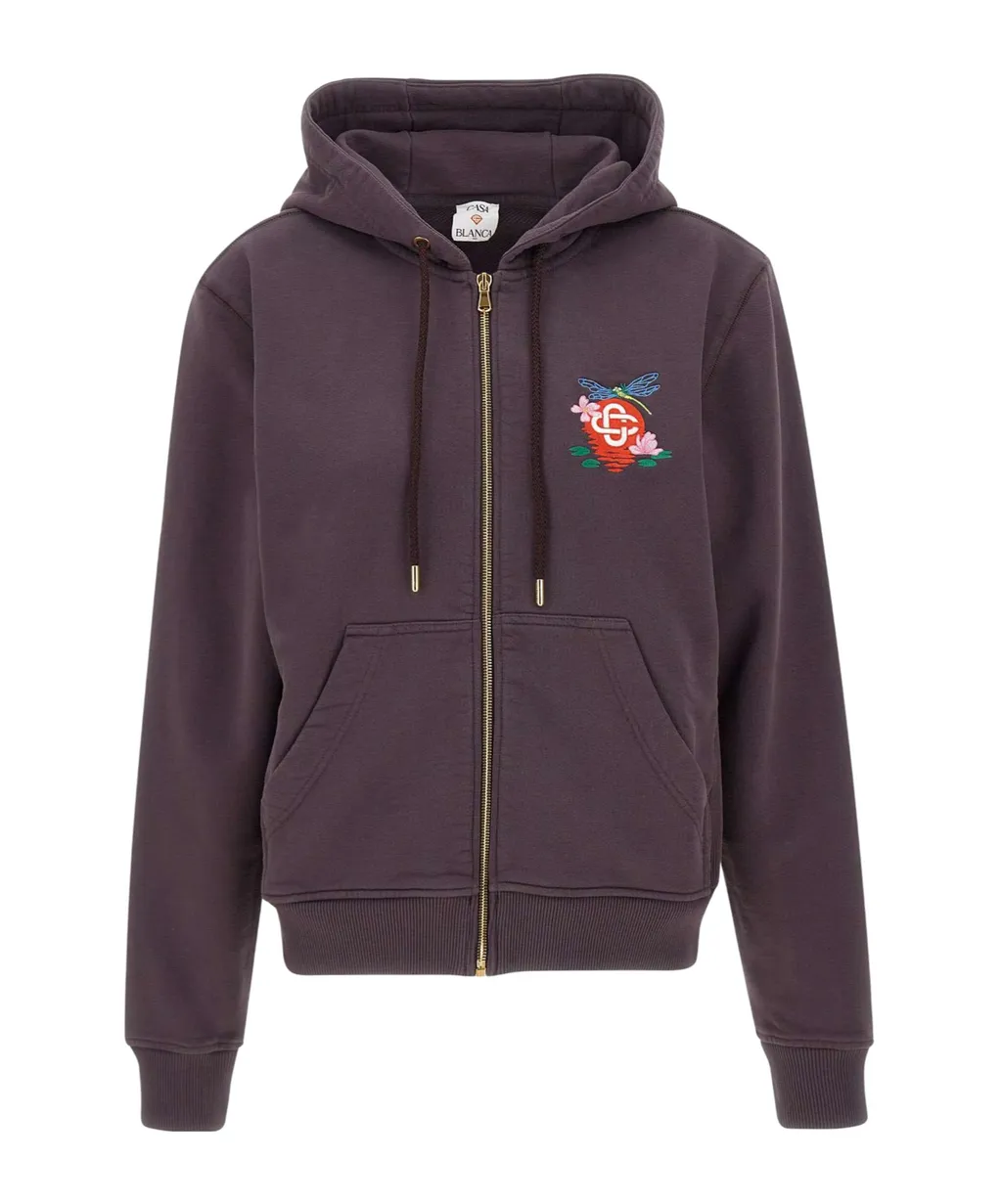 Embroidered-Logo Drawstring Hoodie