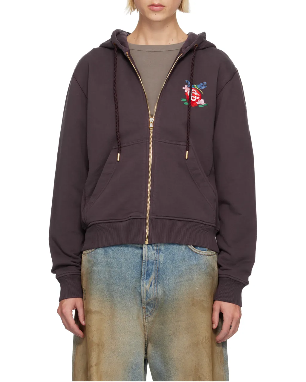 Embroidered-Logo Drawstring Hoodie