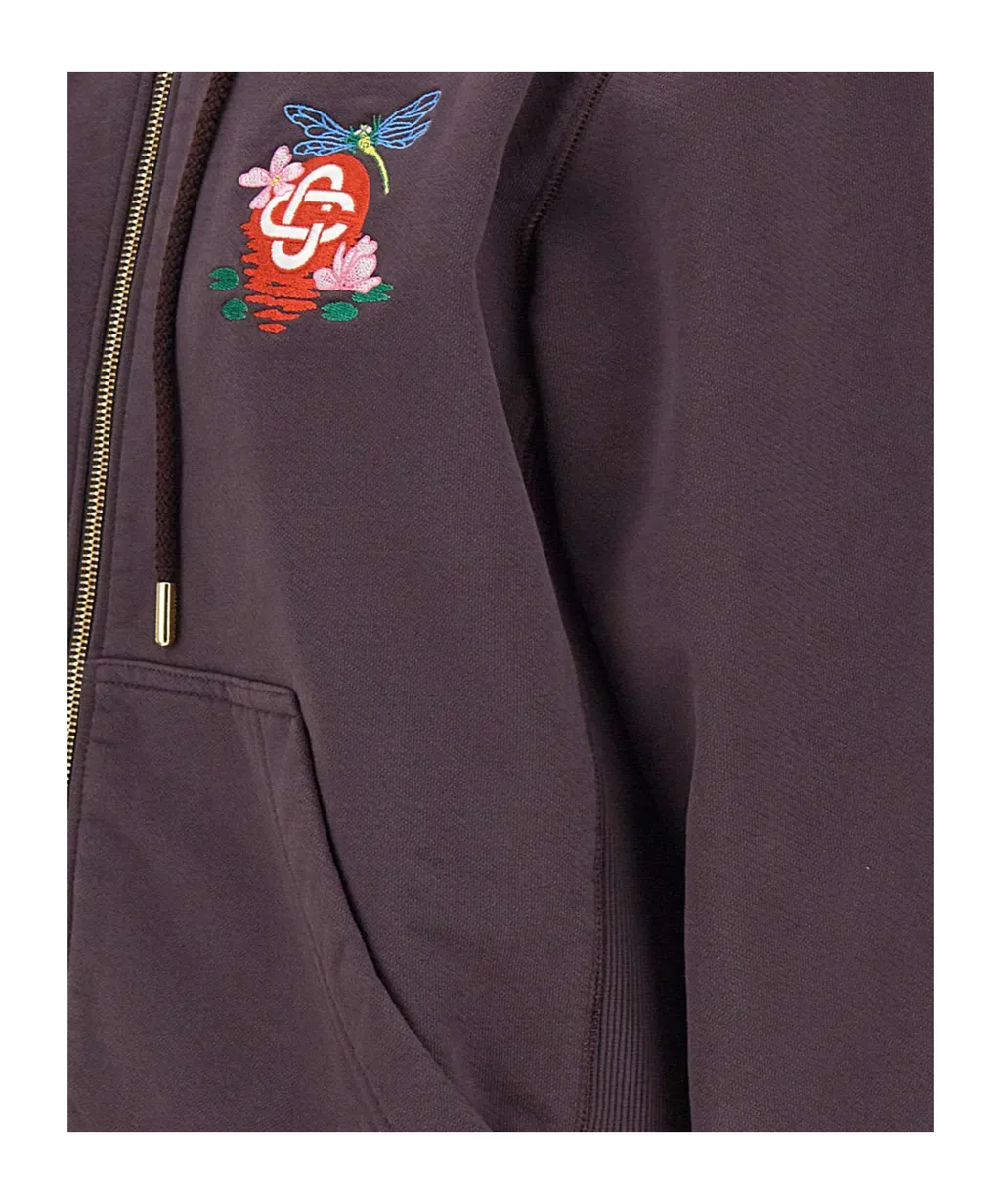 Embroidered-Logo Drawstring Hoodie