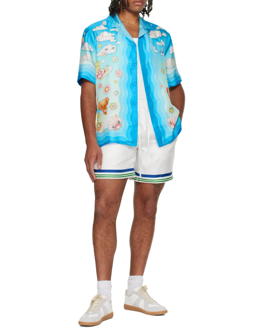 Kawaii Motif Short Sleeve Twill Shirt