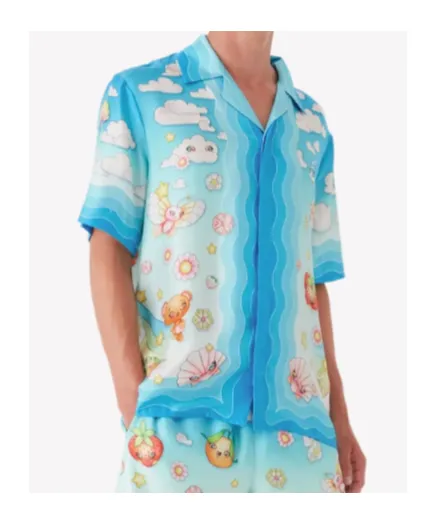 Kawaii Motif Short Sleeve Twill Shirt