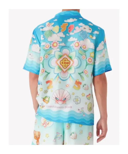 Kawaii Motif Short Sleeve Twill Shirt