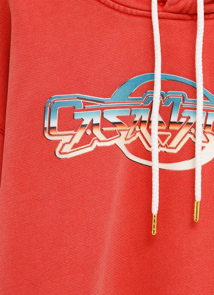Graphic-Print Long-Sleeved Hoodie