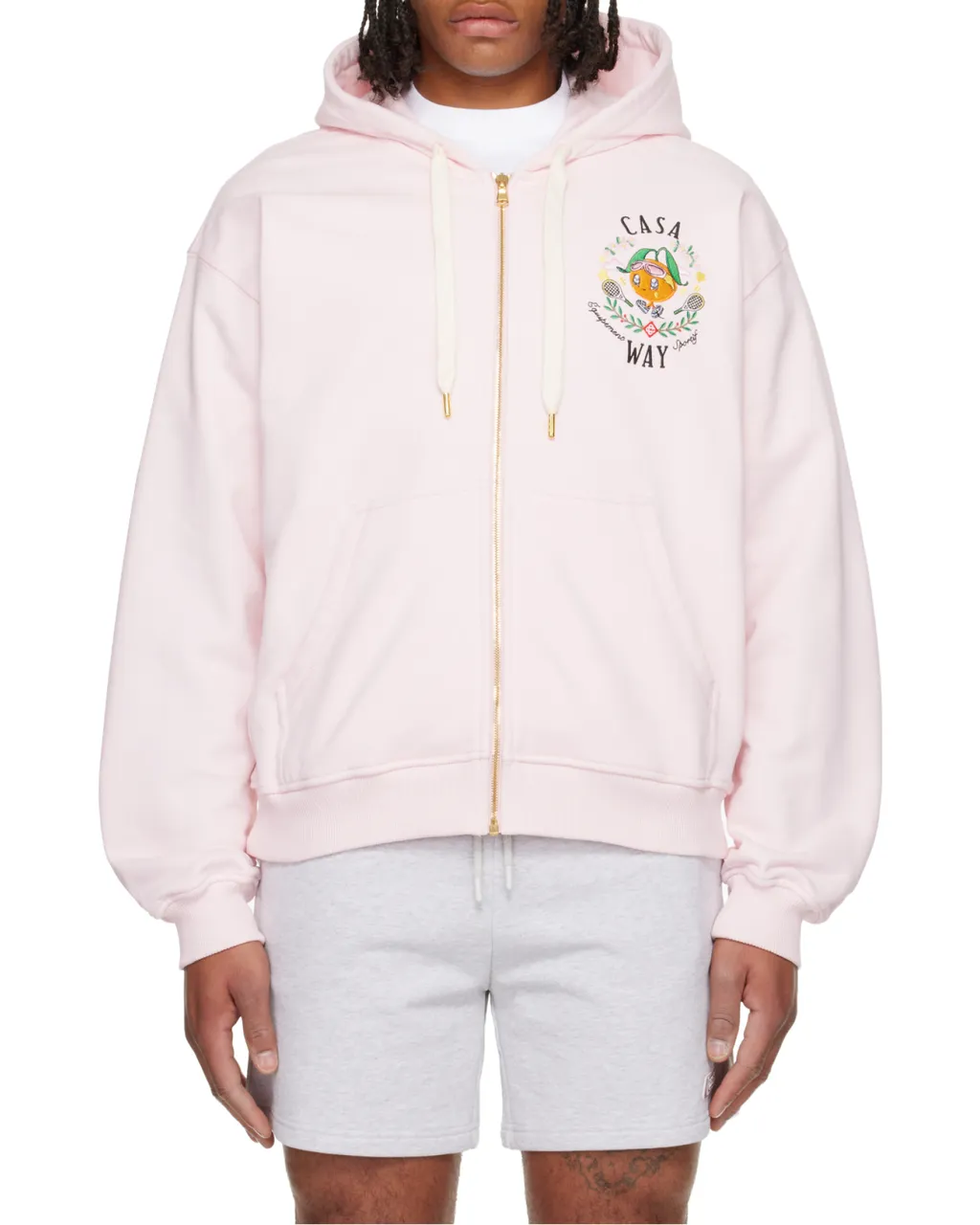 Casa Way Embroidered Zip-Up Hoodie