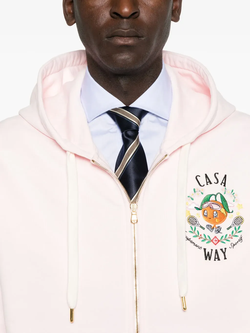 Casa Way Embroidered Zip-Up Hoodie