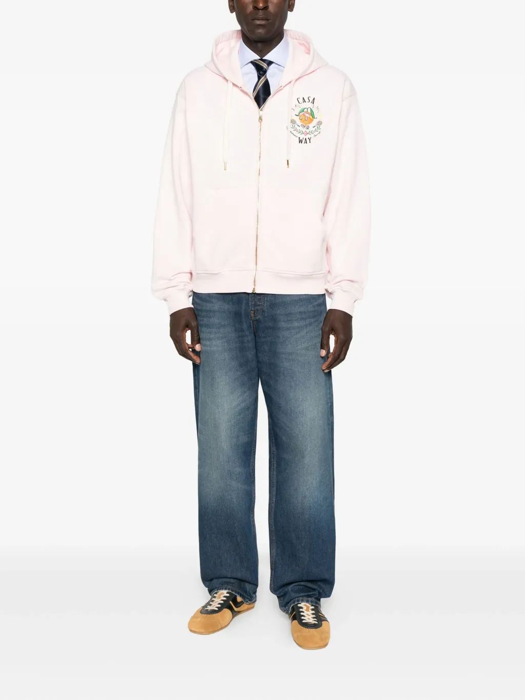Casa Way Embroidered Zip-Up Hoodie