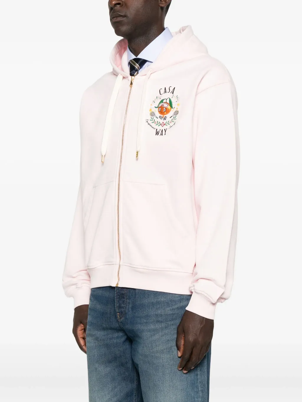 Casa Way Embroidered Zip-Up Hoodie