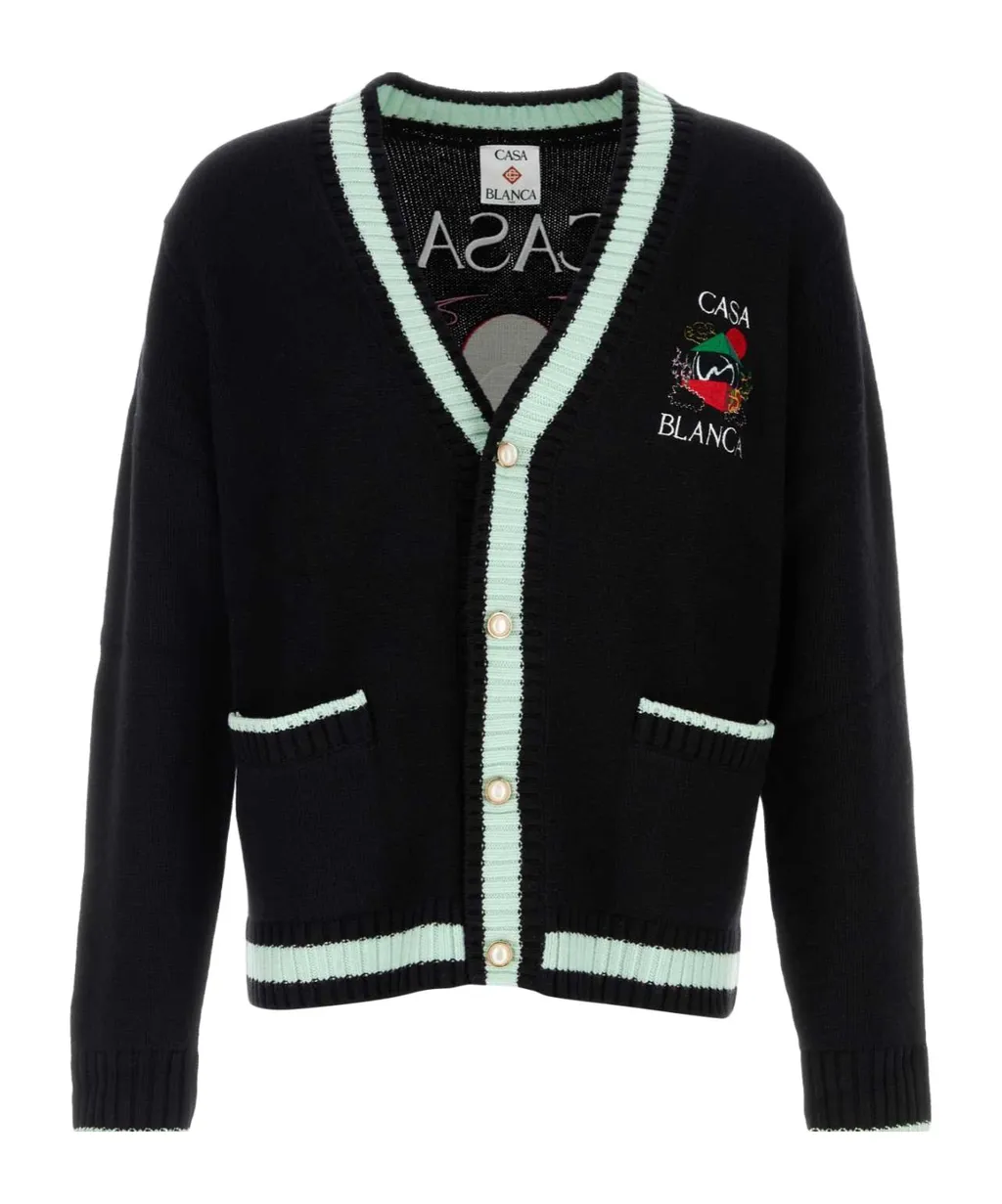 Logo Embroidered Cardigan