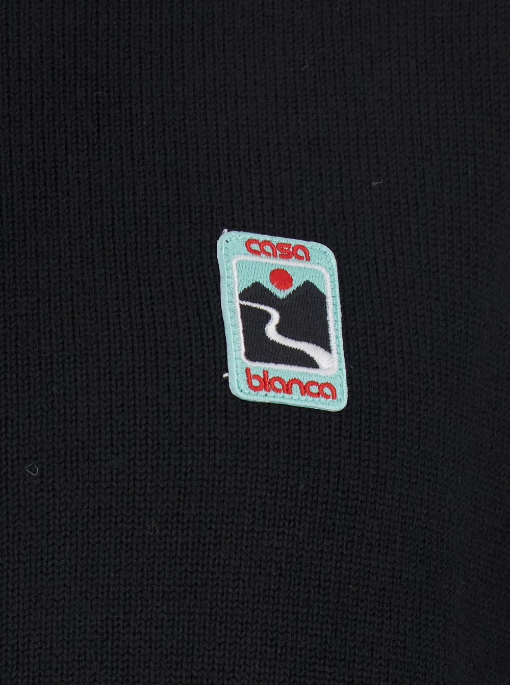 Casablanca Logo Patch Zip Up Cardigan
