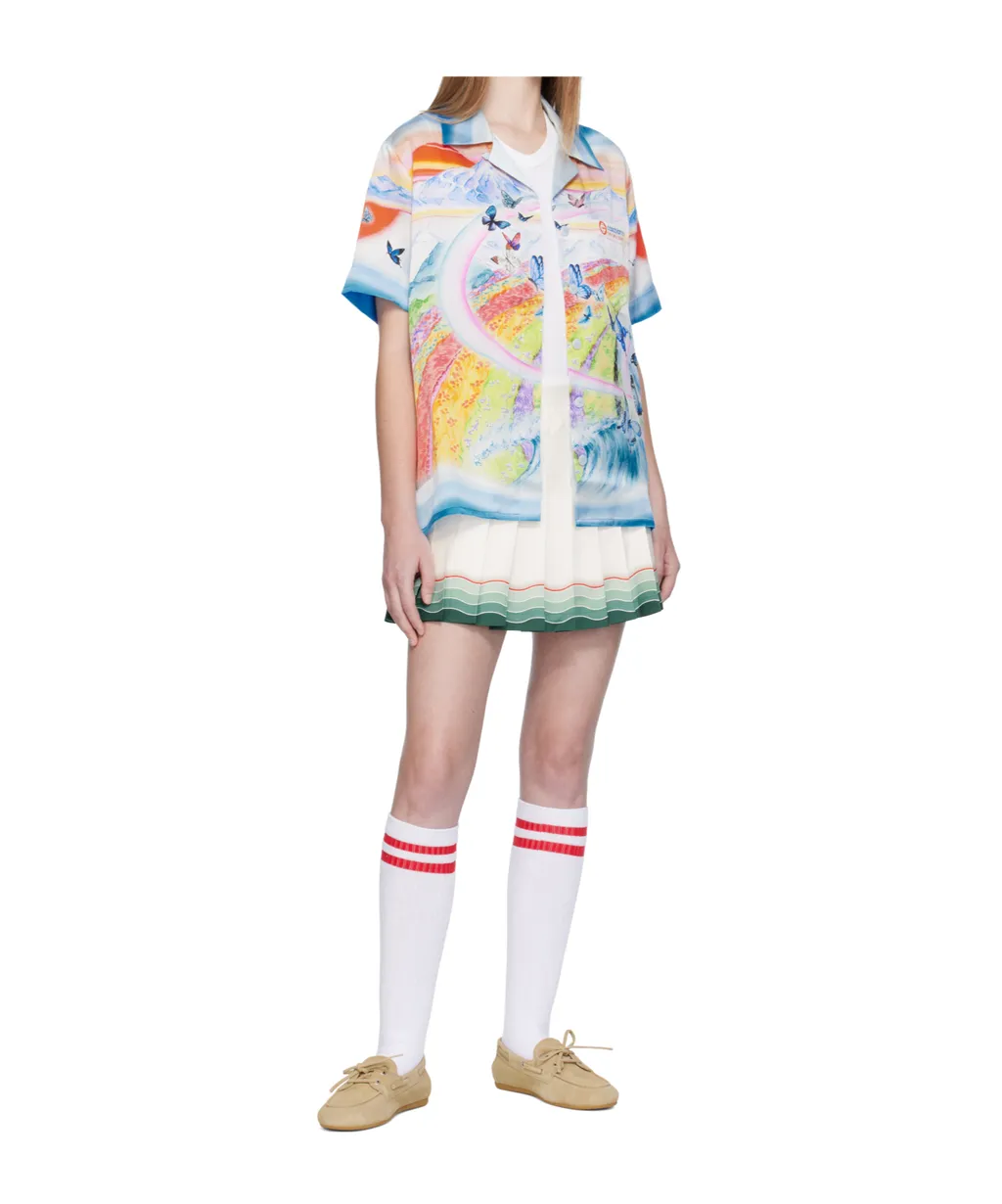 Teacher Butterfly Landscape Buttoned Shirt