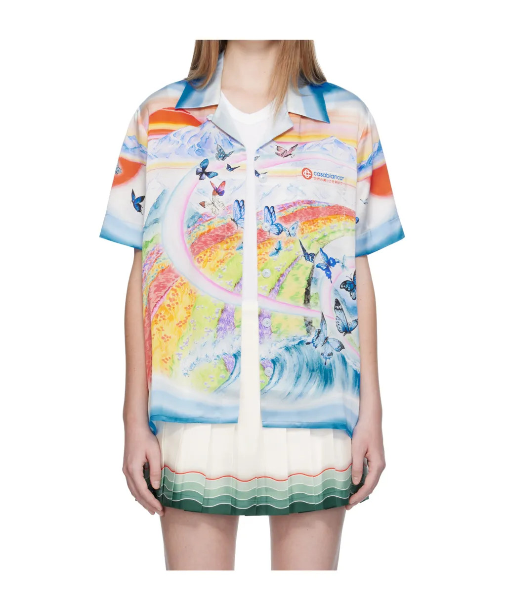 Teacher Butterfly Landscape Buttoned Shirt