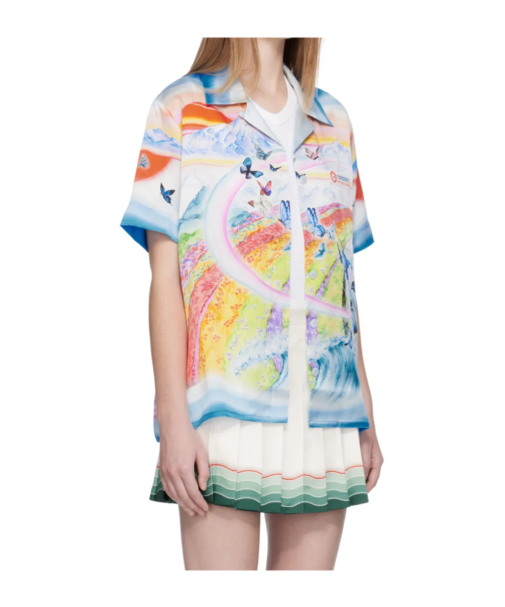 Teacher Butterfly Landscape Buttoned Shirt