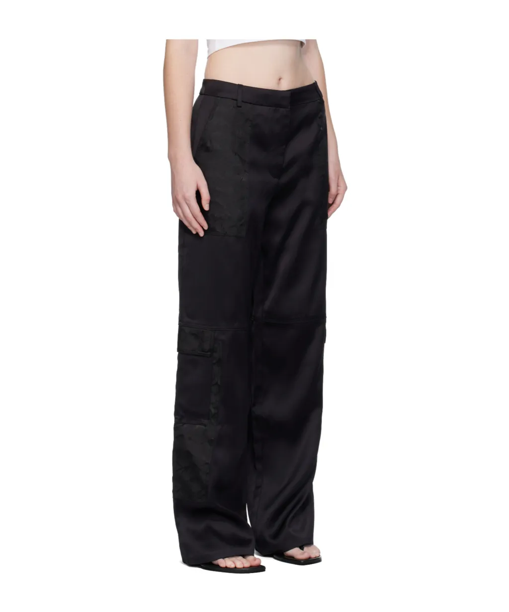 Logo Embroidered Patch Casual Pants