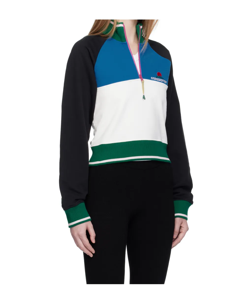 Colour-Block Quarter-Zip Sweatshirt