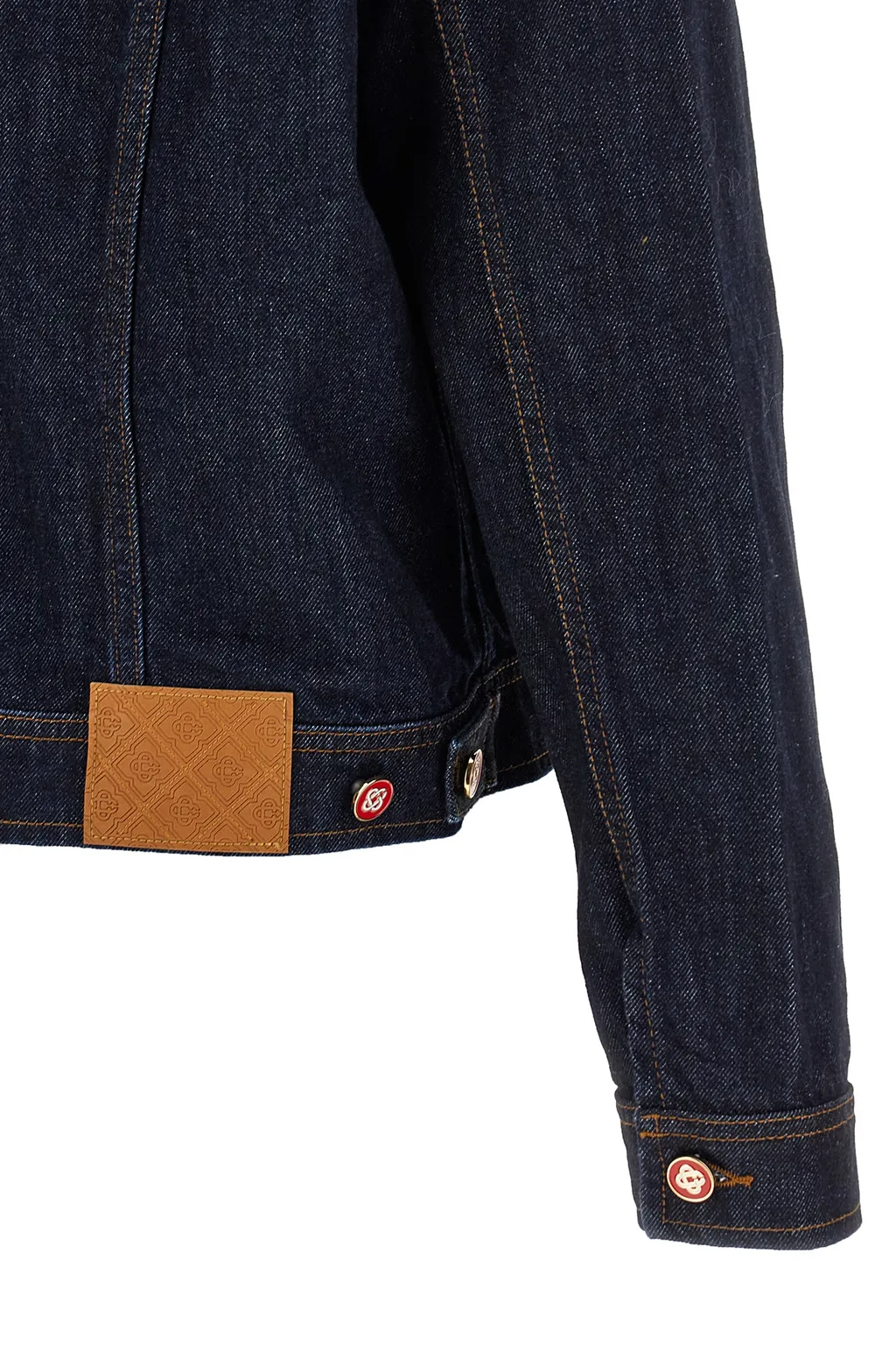 Logo Embroidered Buttoned Denim Jacket