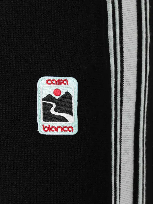 Logo Embroidered Patch Casual Pants