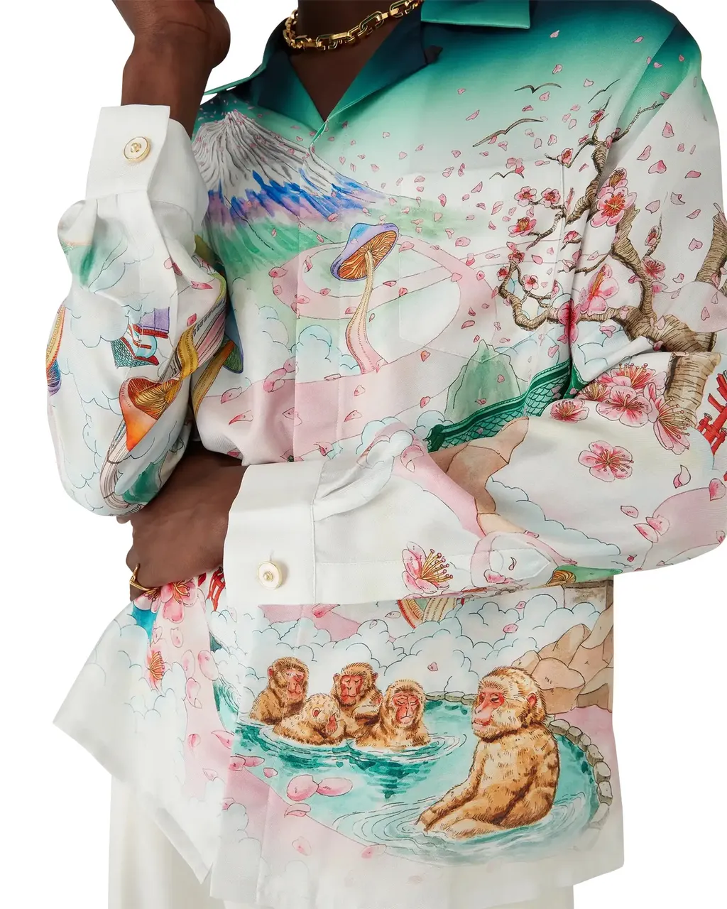 Flowers Long Sleeve Twill Shirt