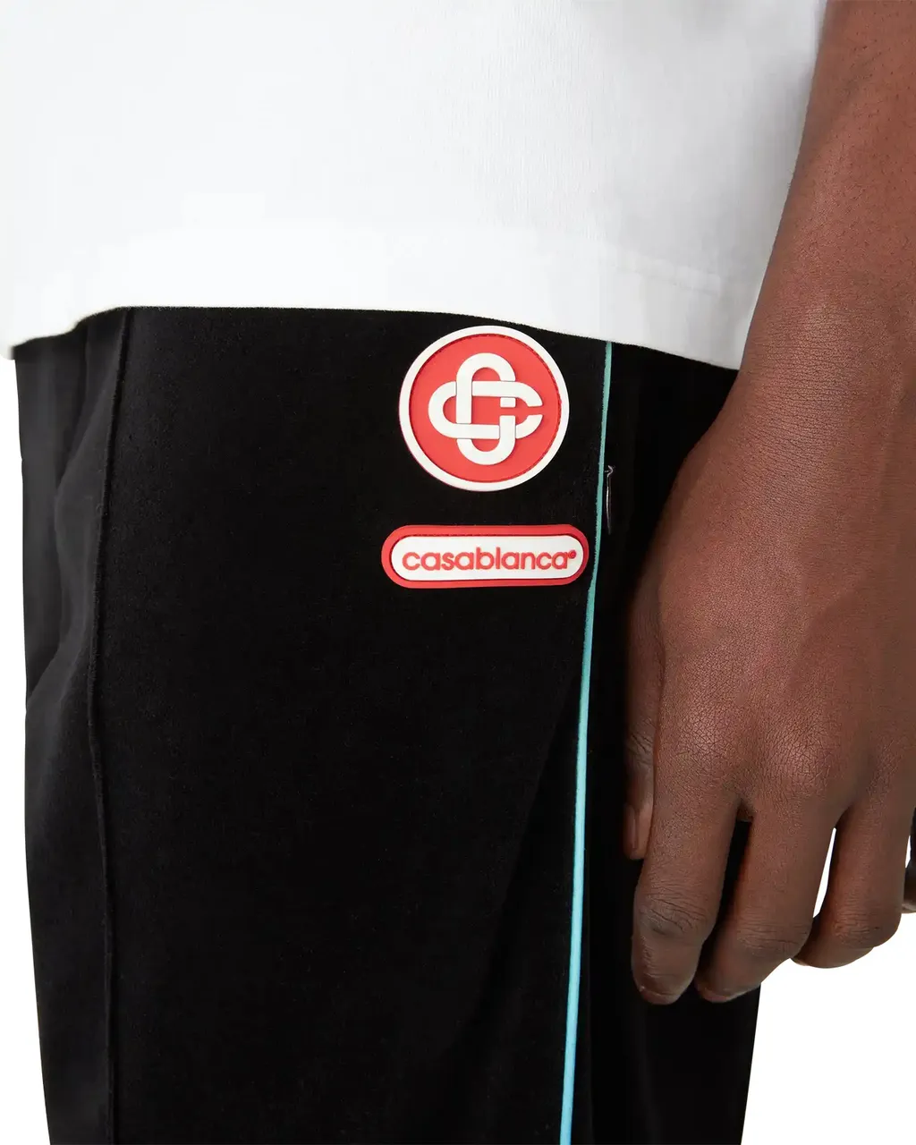 Side-Stripe Velour Track Pants