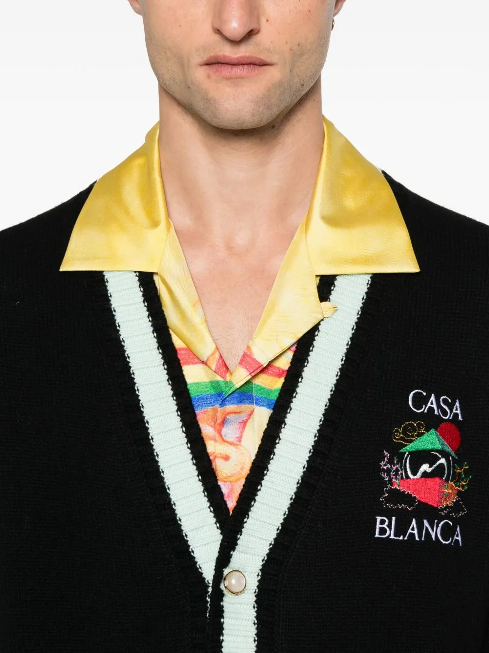 Logo Embroidered Cardigan