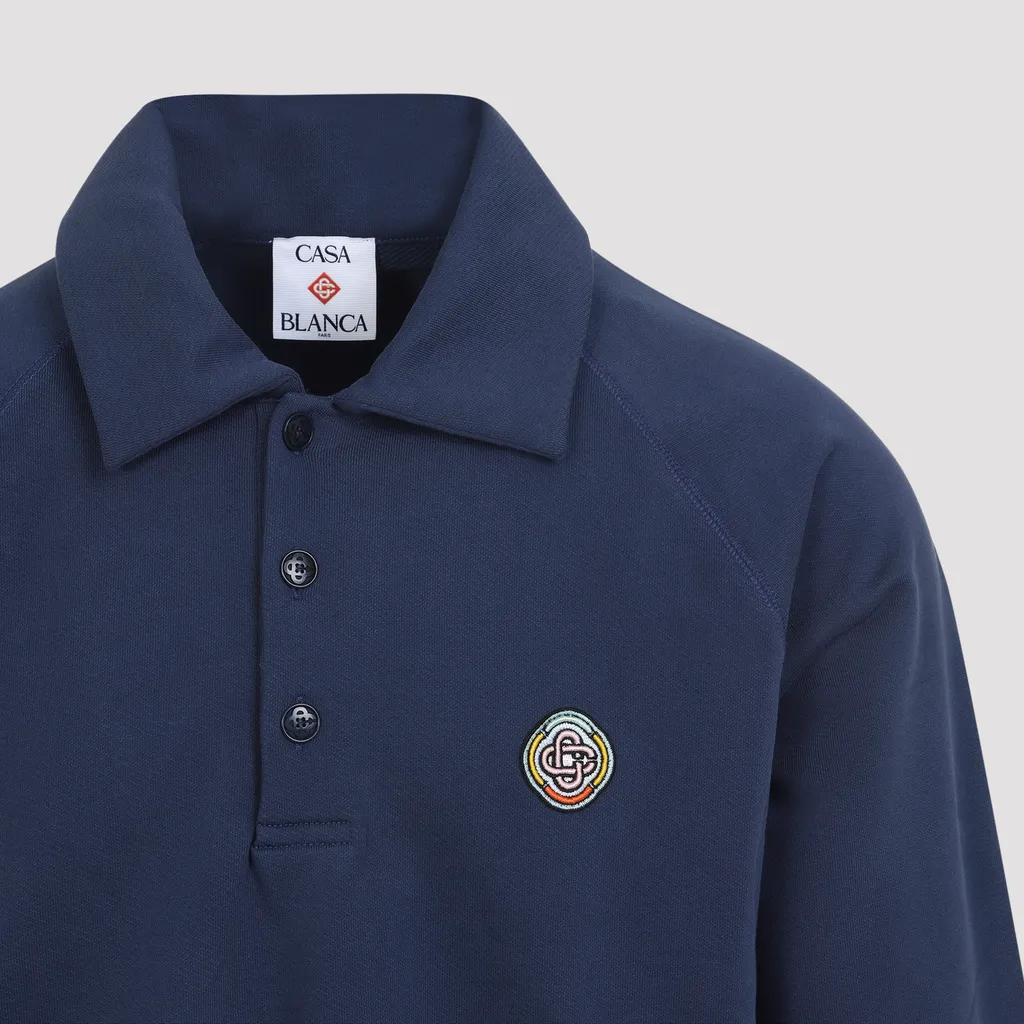 Polo Neck Embroidered Sweatshirt