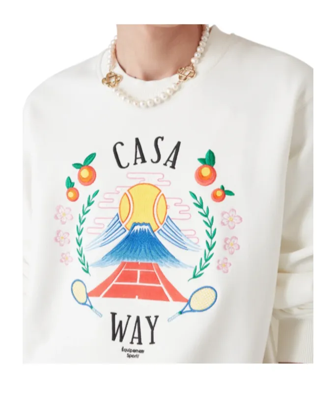 Graphic Embroidered Crewneck Sweatshirt