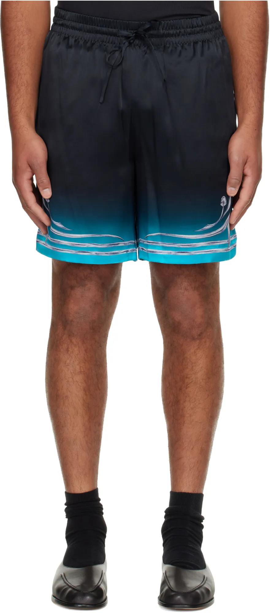 Graphic-Print Silk Shorts
