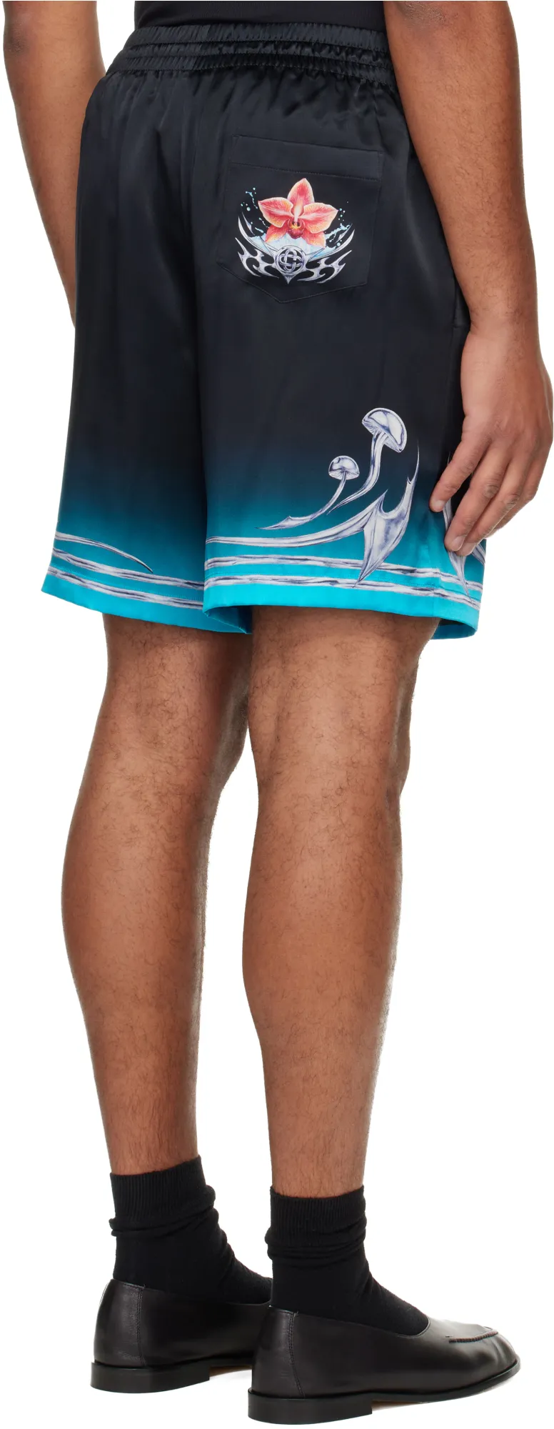 Graphic-Print Silk Shorts