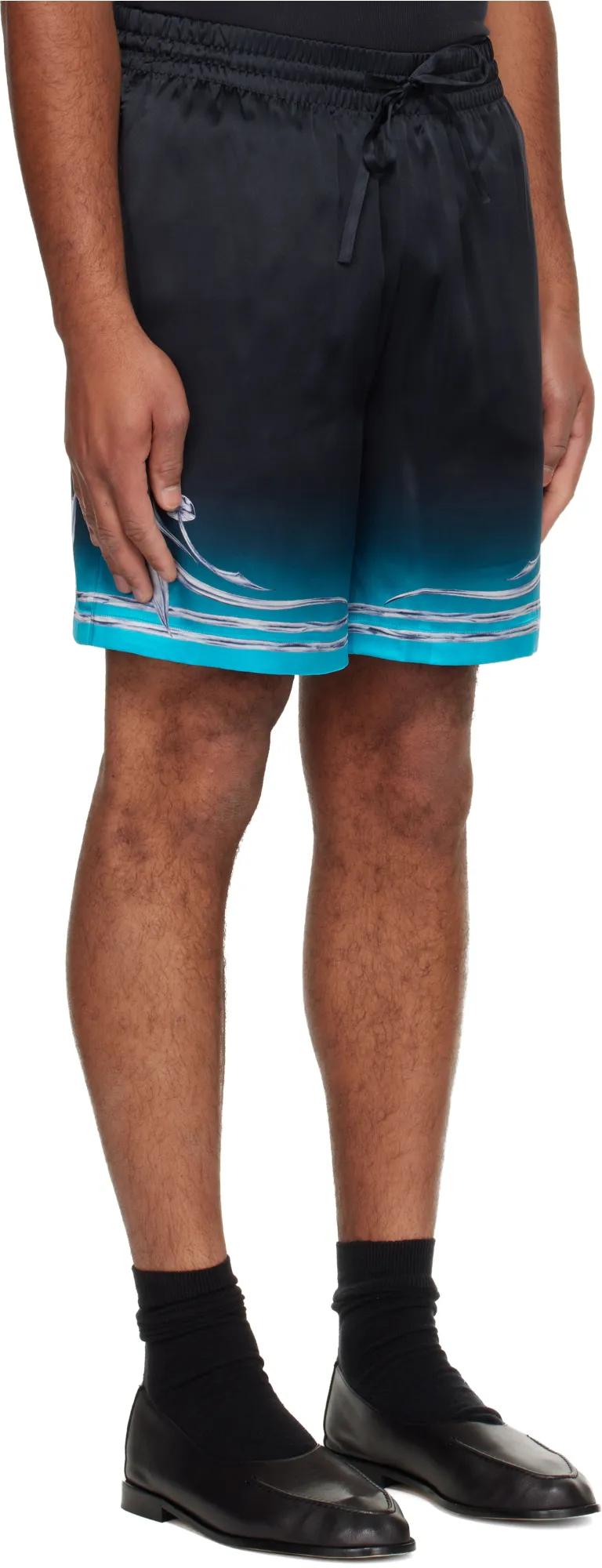 Graphic-Print Silk Shorts