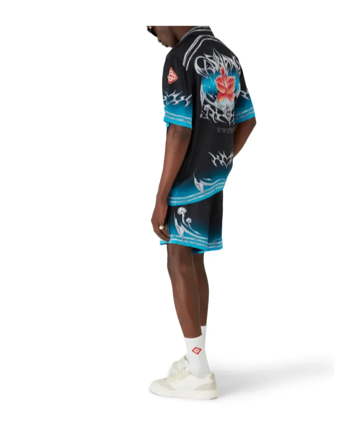 Graphic-Print Silk Shorts