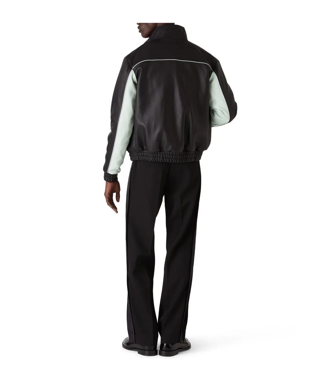 Logo Zip-Up Leather Jacket