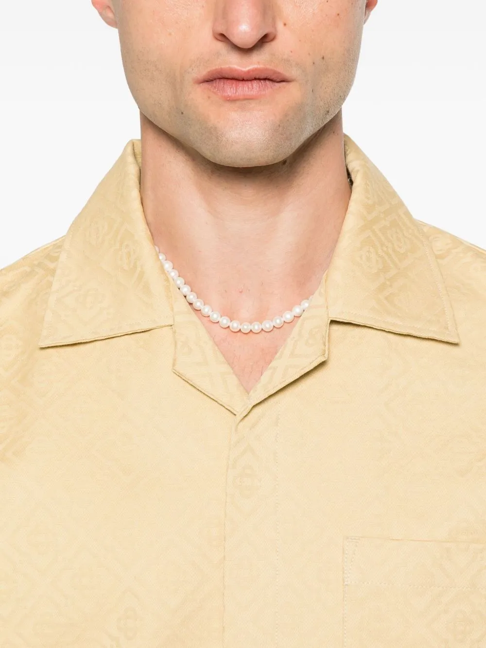 Monogram-Pattern Button Shirt