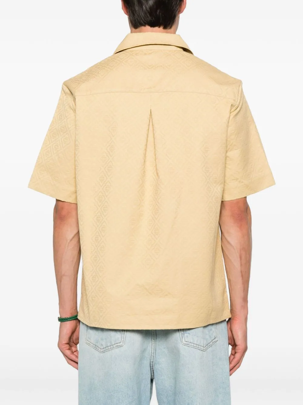 Monogram-Pattern Button Shirt