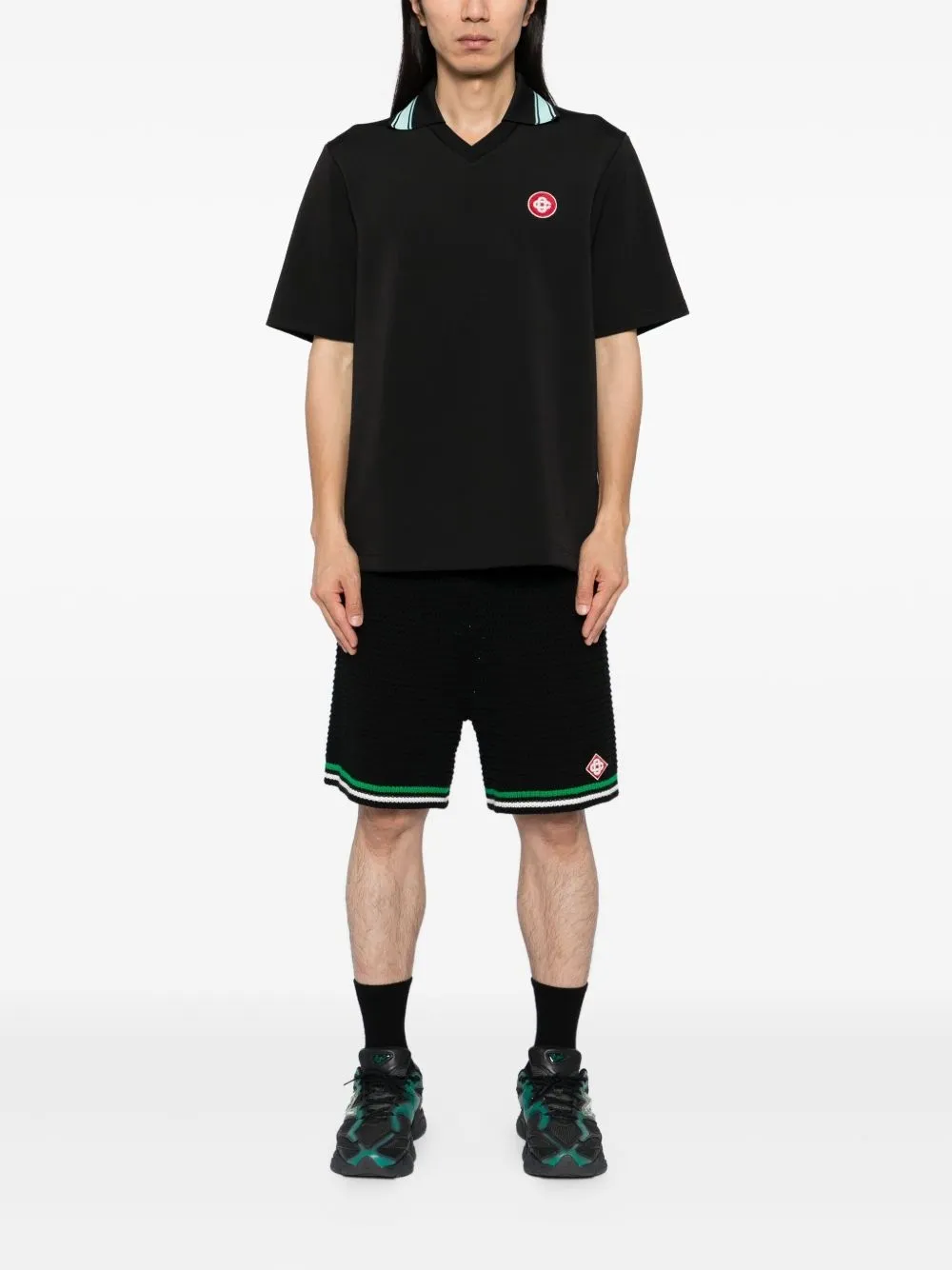 Short Sleeved Logo Patch Polo Shirt