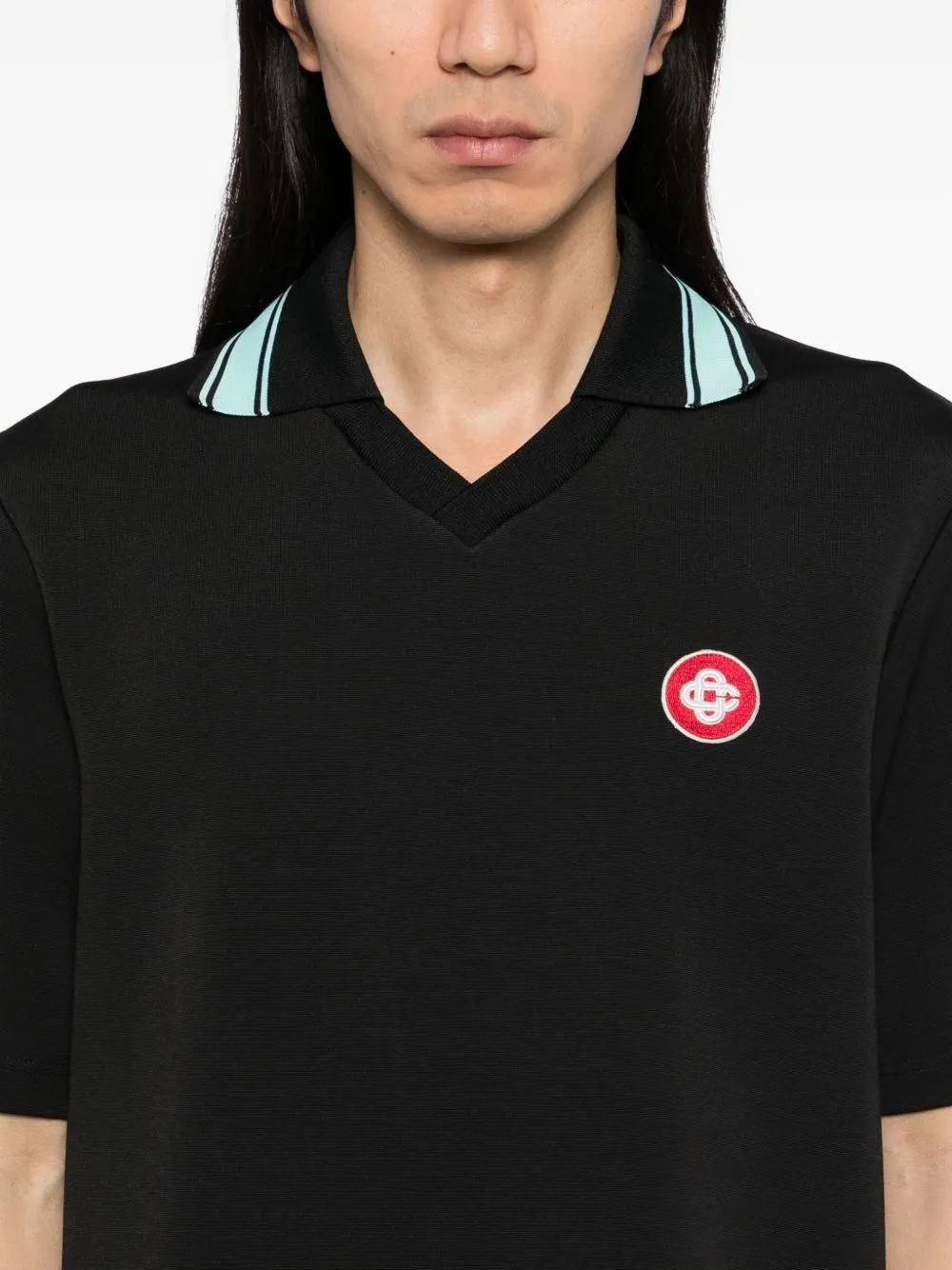 Short Sleeved Logo Patch Polo Shirt