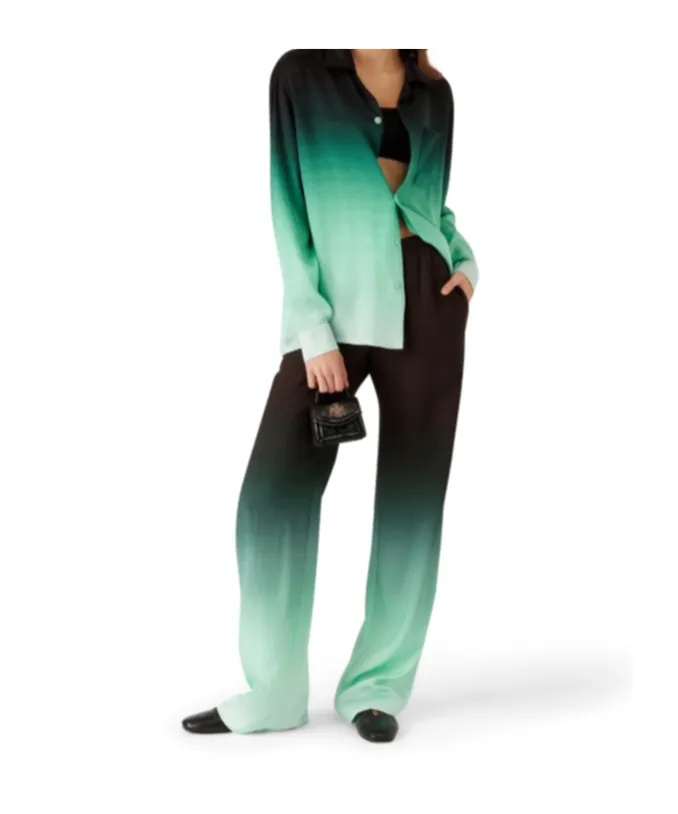 Gradient Ping Pong Jacquard Silk Trousers